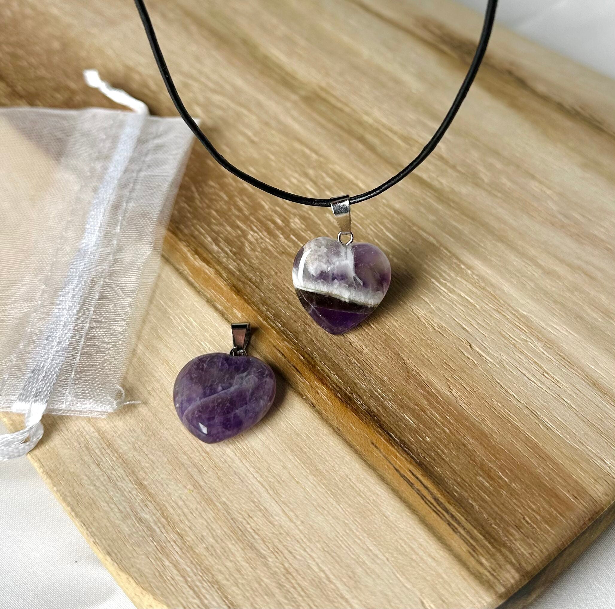 Amethist hanger hart lichtkleurig