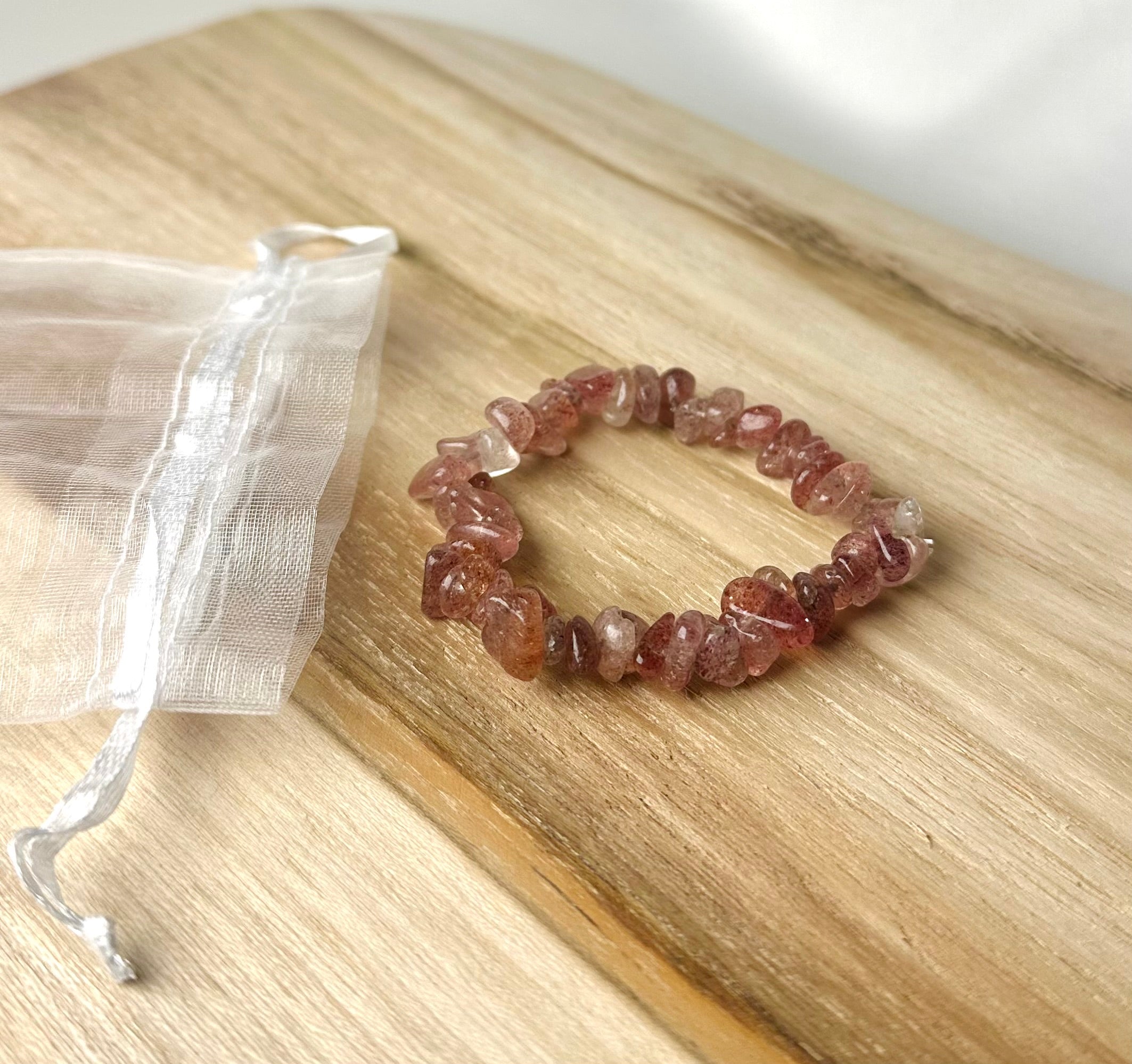 Aardbeienkwarts Chip Armband