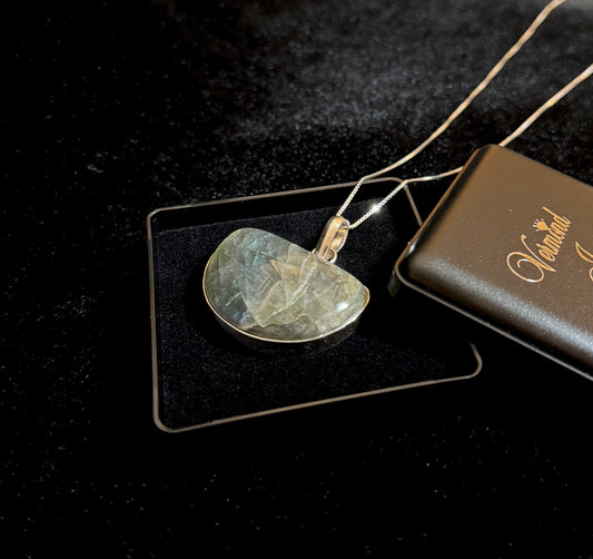 Labradoriet Ketting India Zilver