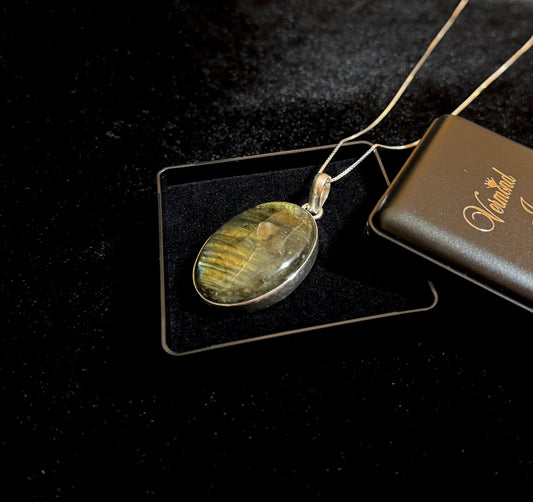 Labradoriet Ketting India Zilver