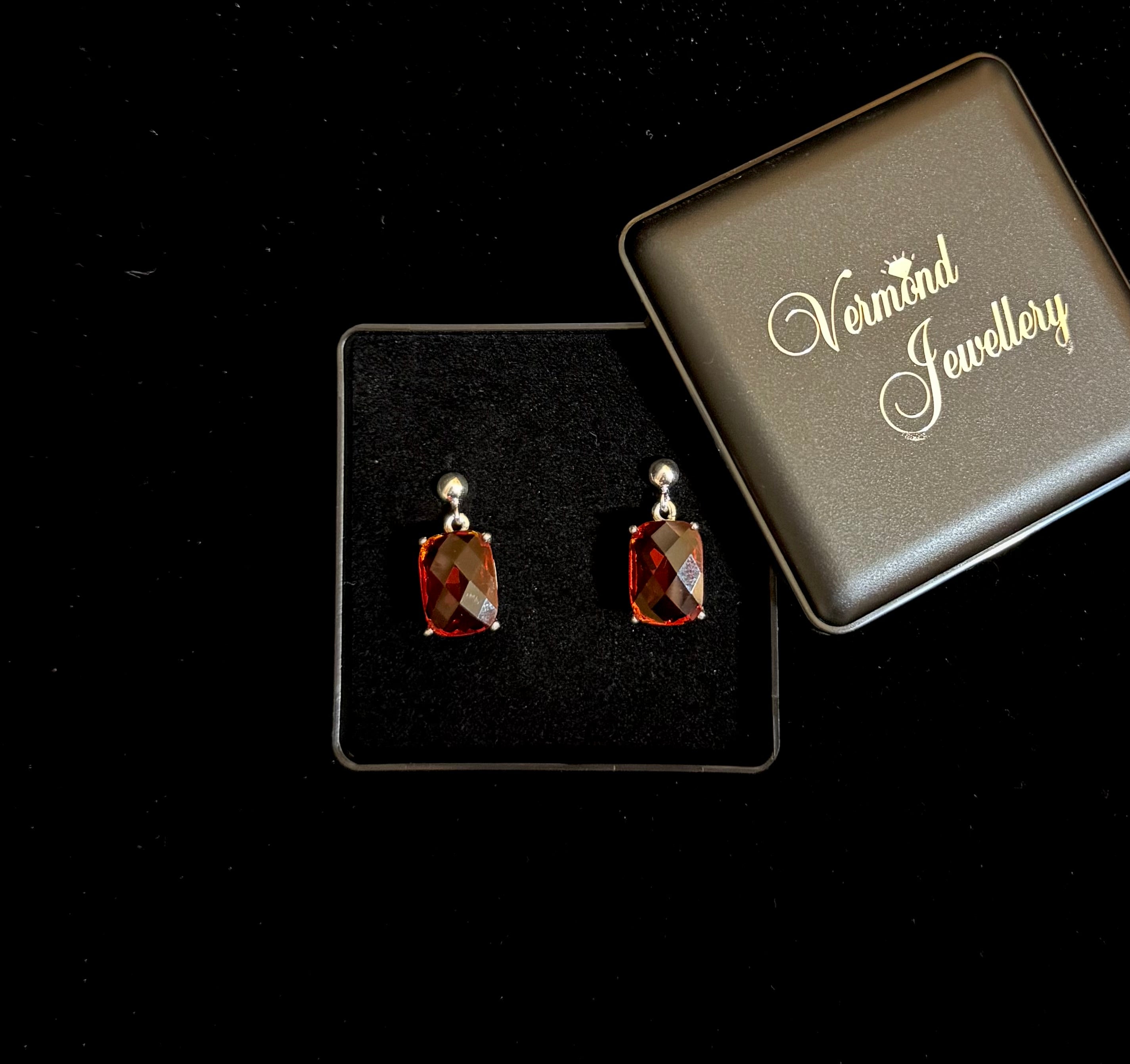 Robijn Oorbellen 925 Zilver