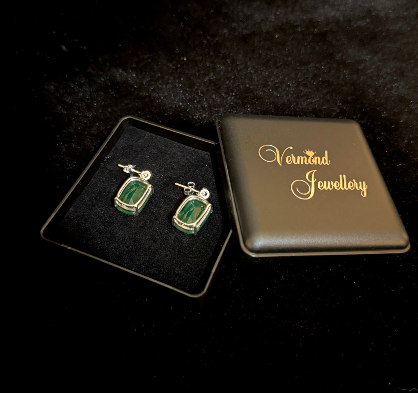 Chroomdiopsied Oorbellen 925 Zilver