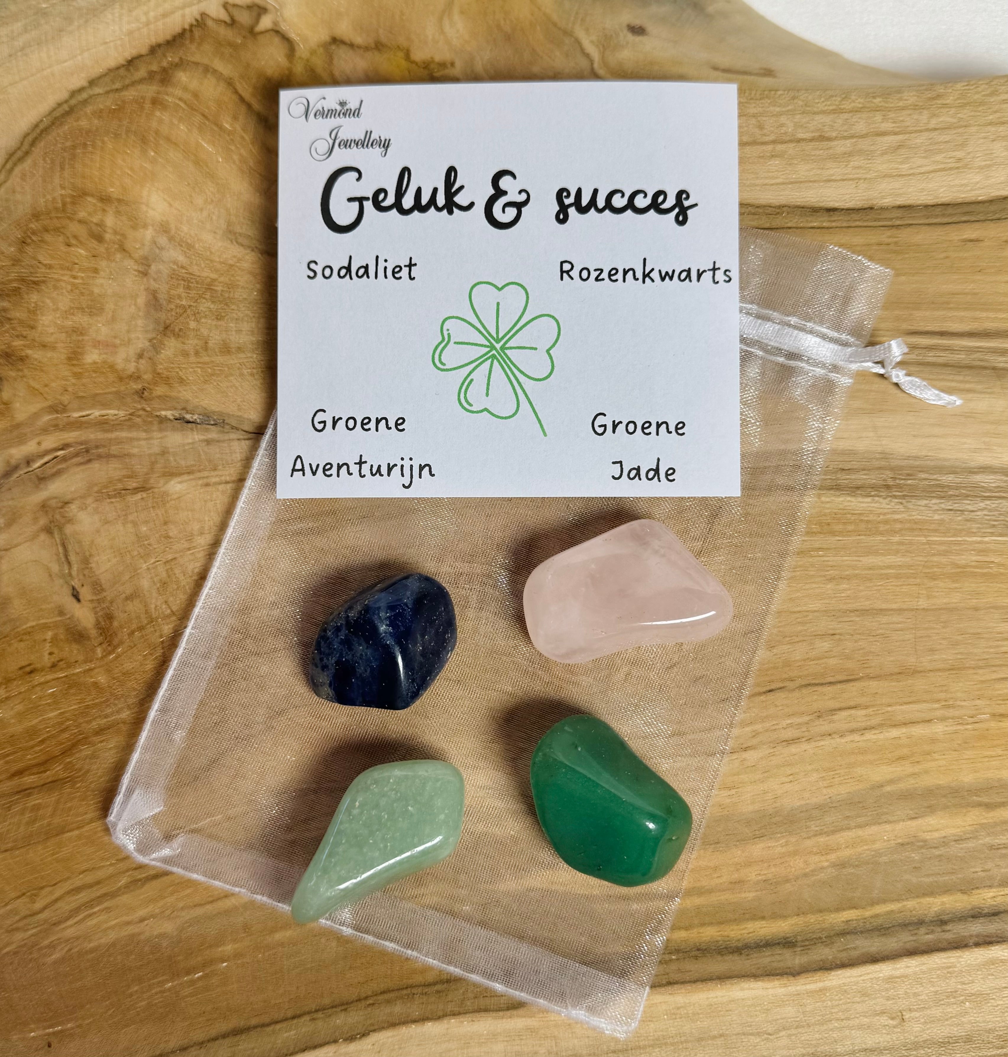 Geluk & Succes trommelstenen zakje