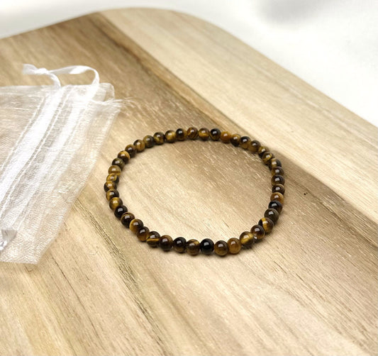 Tijgeroog Kogel Armband 4mm