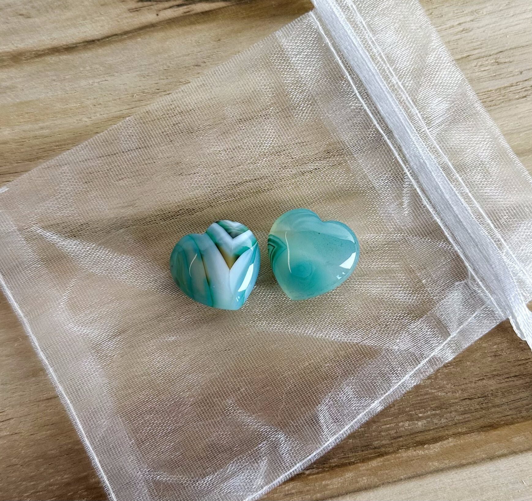 Groene Agaat Hartjes 2cm