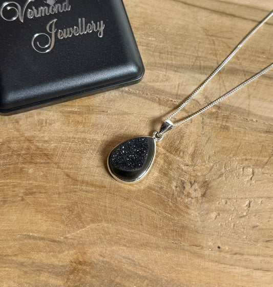 Druzy Onyx 925 Zilver Ketting