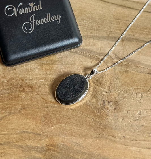 Druzy Onyx 925 Zilver Ketting