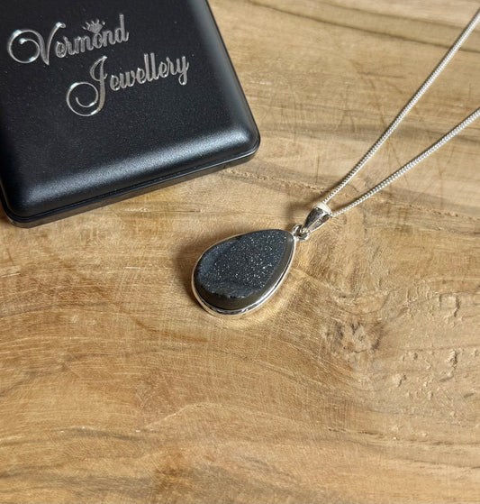 Druzy Onyx 925 Zilver Ketting