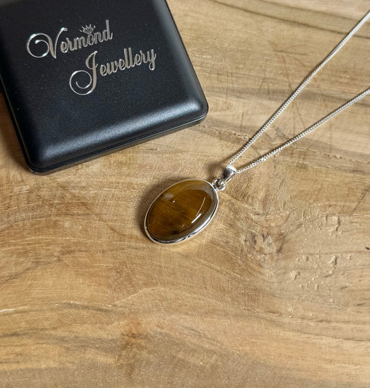 Tijgeroog 925 Zilver Ketting