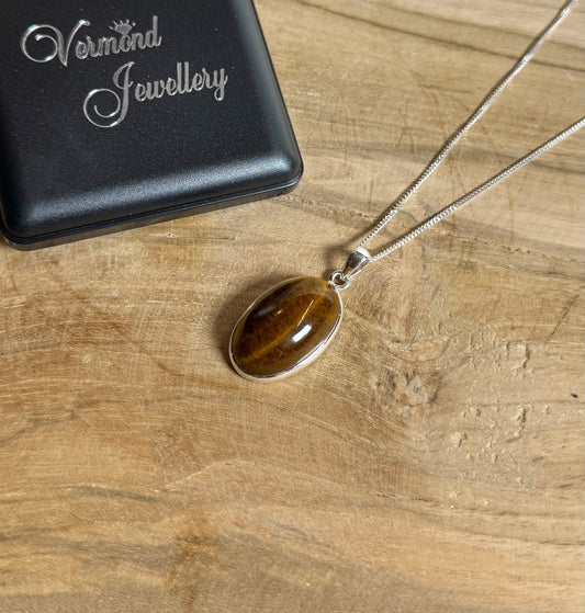 Tijgeroog 925 Zilver Ketting