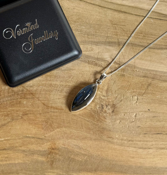 Labradoriet 925 Zilver Ketting