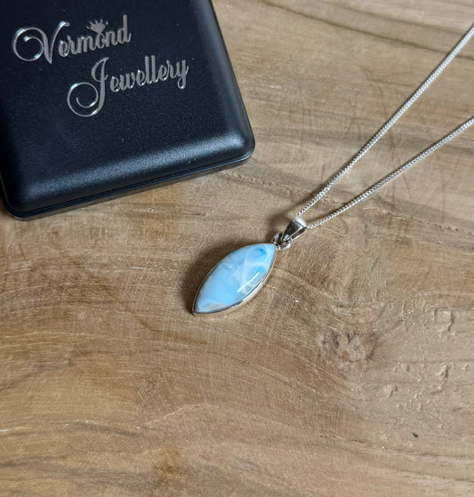Larimar 925 Zilver Ketting