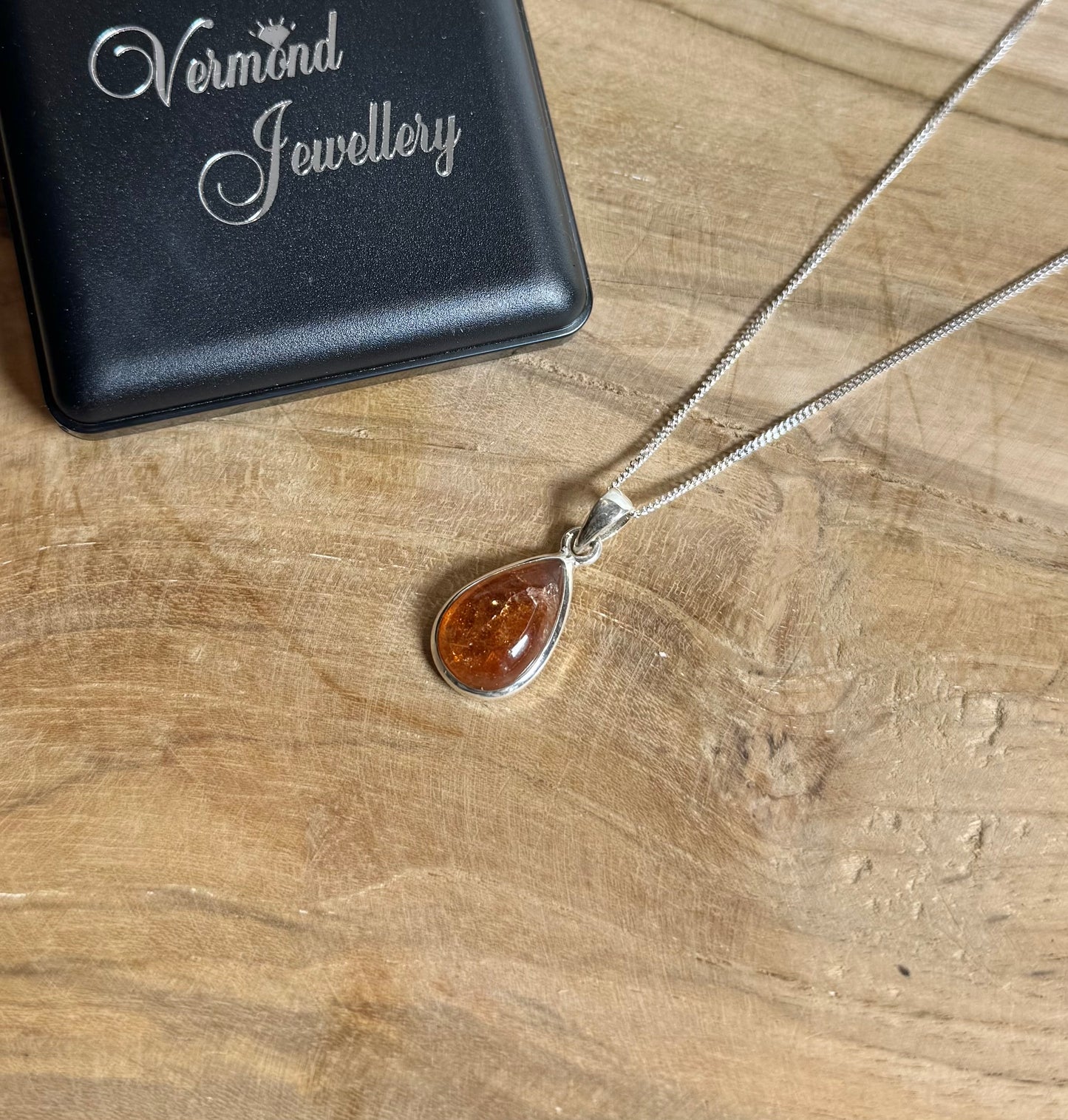Zonnesteen 925 Zilver Ketting