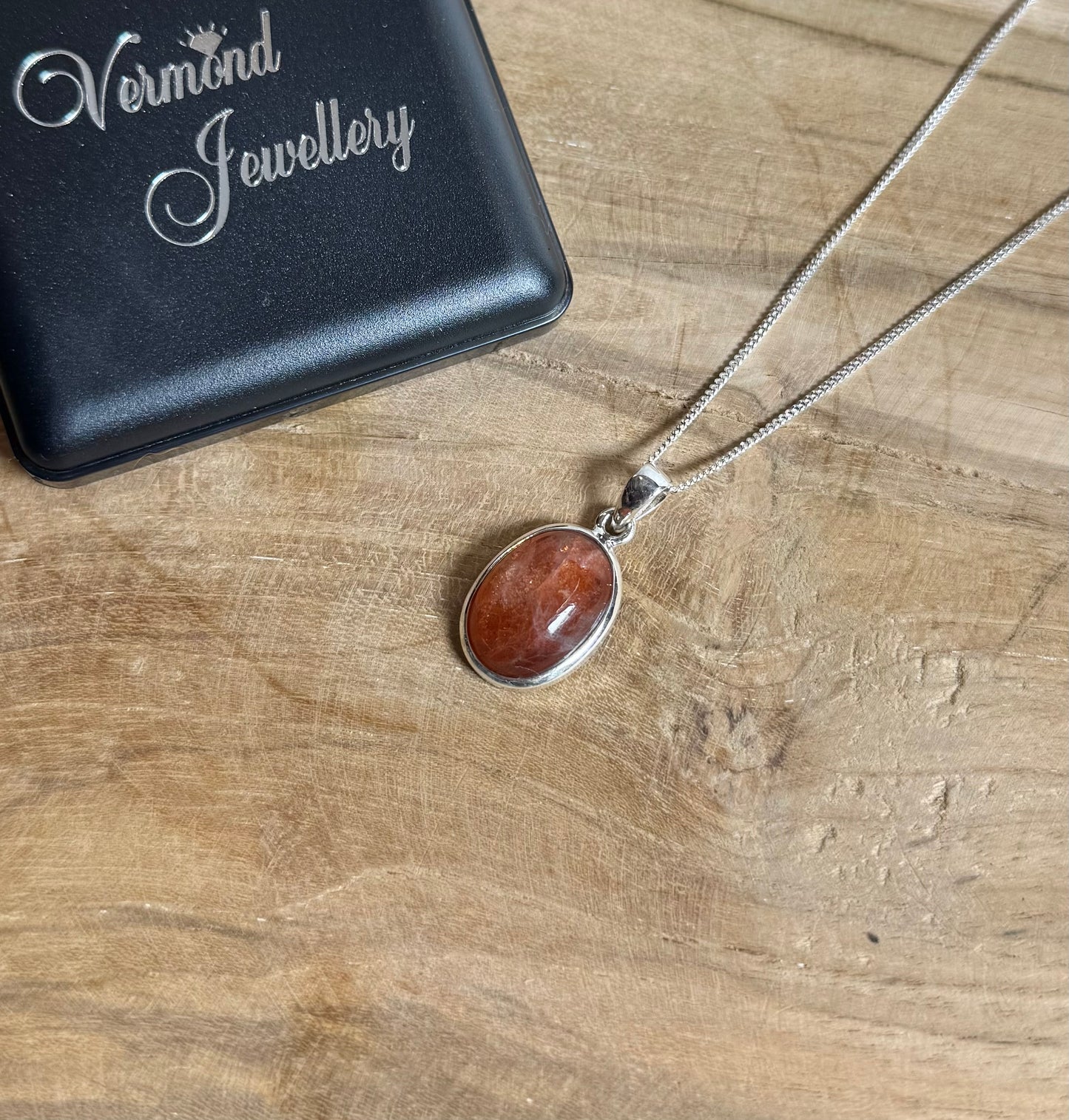 Zonnesteen 925 Zilver Ketting
