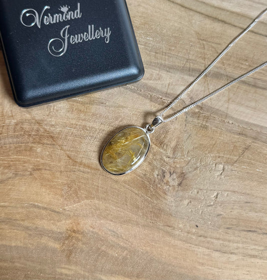 Rutielkwarts 925 Zilver Ketting