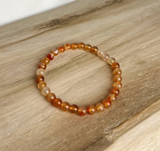 Oranje Agaat Kogel Armband