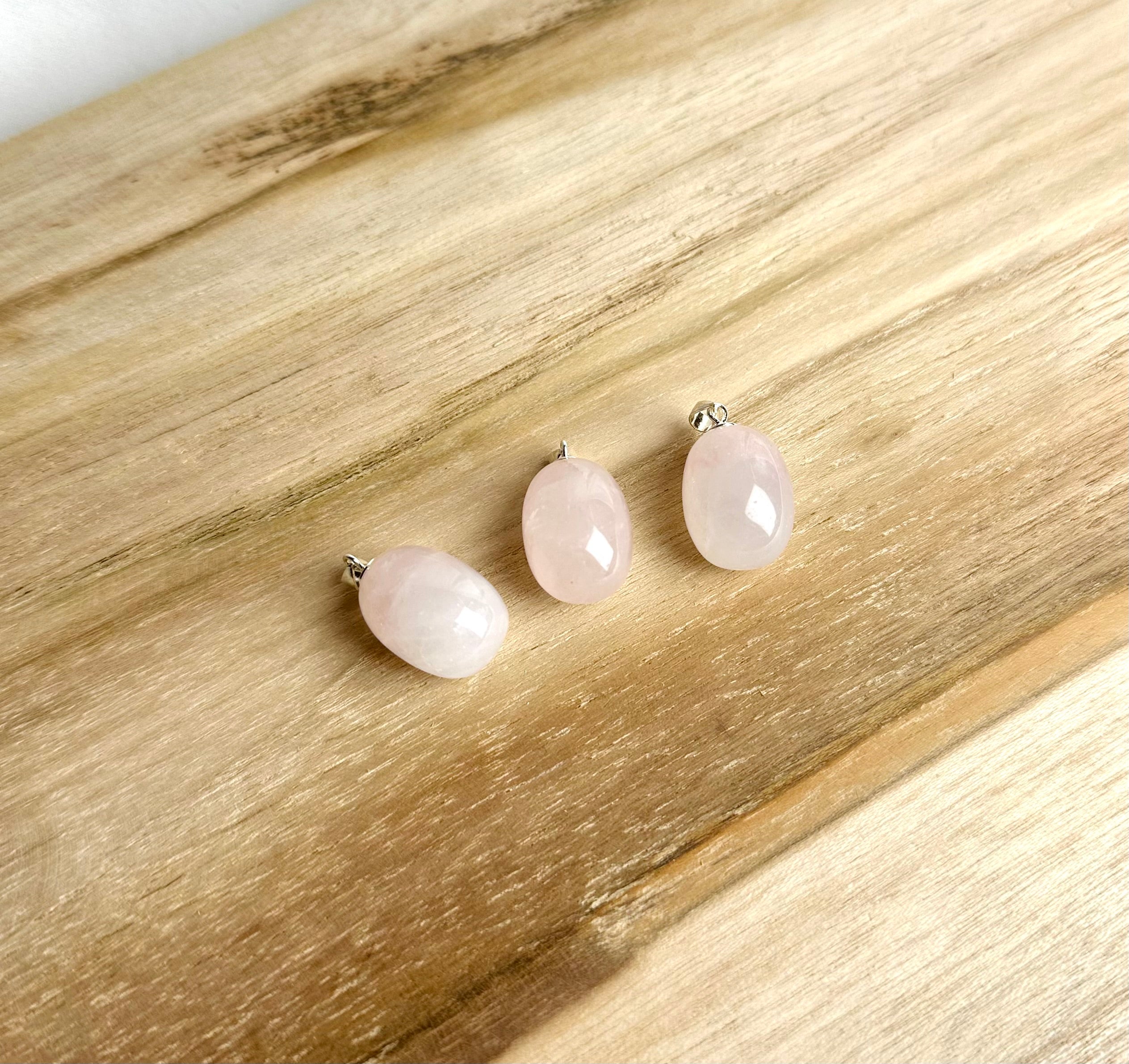 Rozenkwarts Kettinghanger 925 Zilver