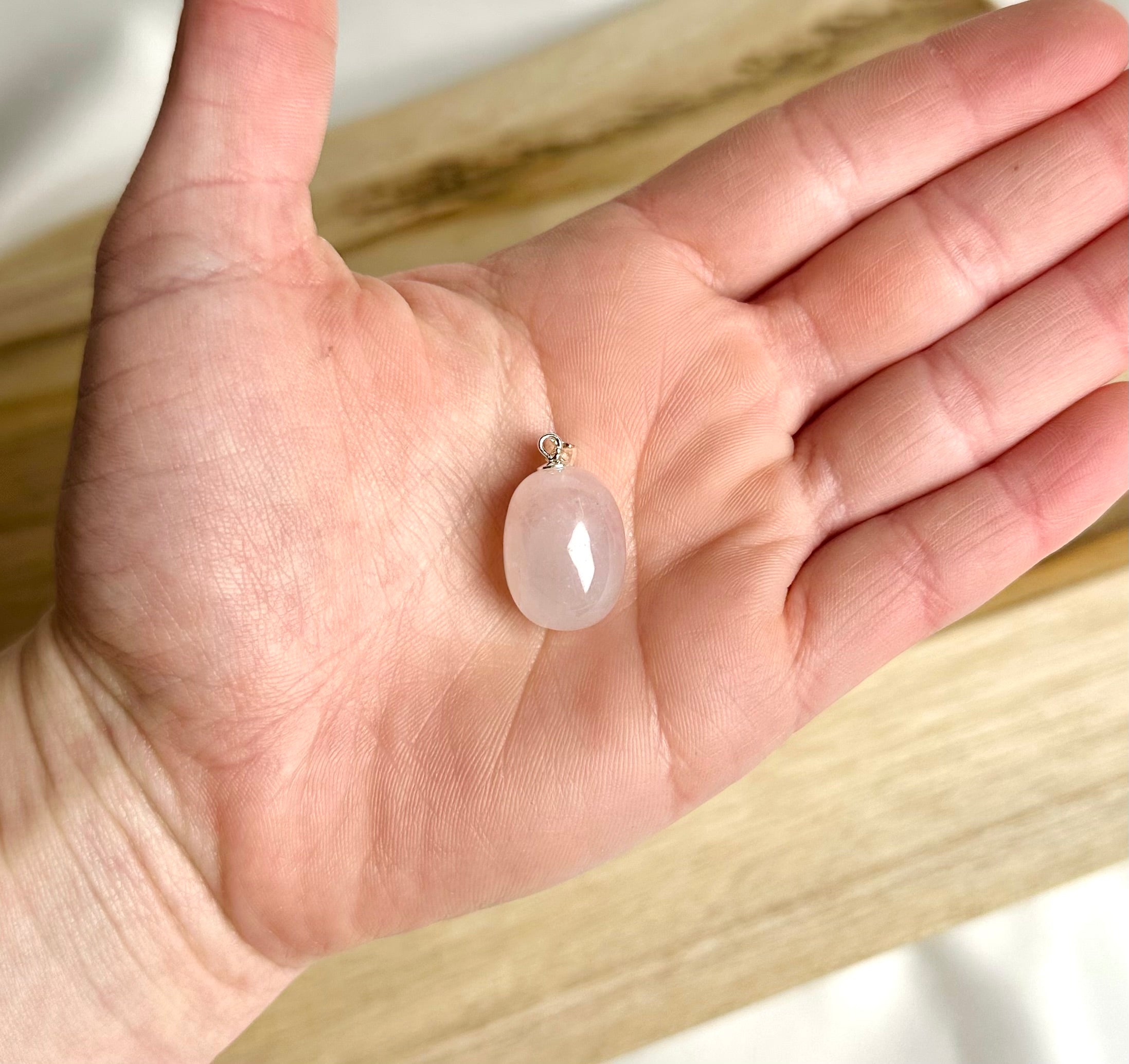 Rozenkwarts Kettinghanger 925 Zilver