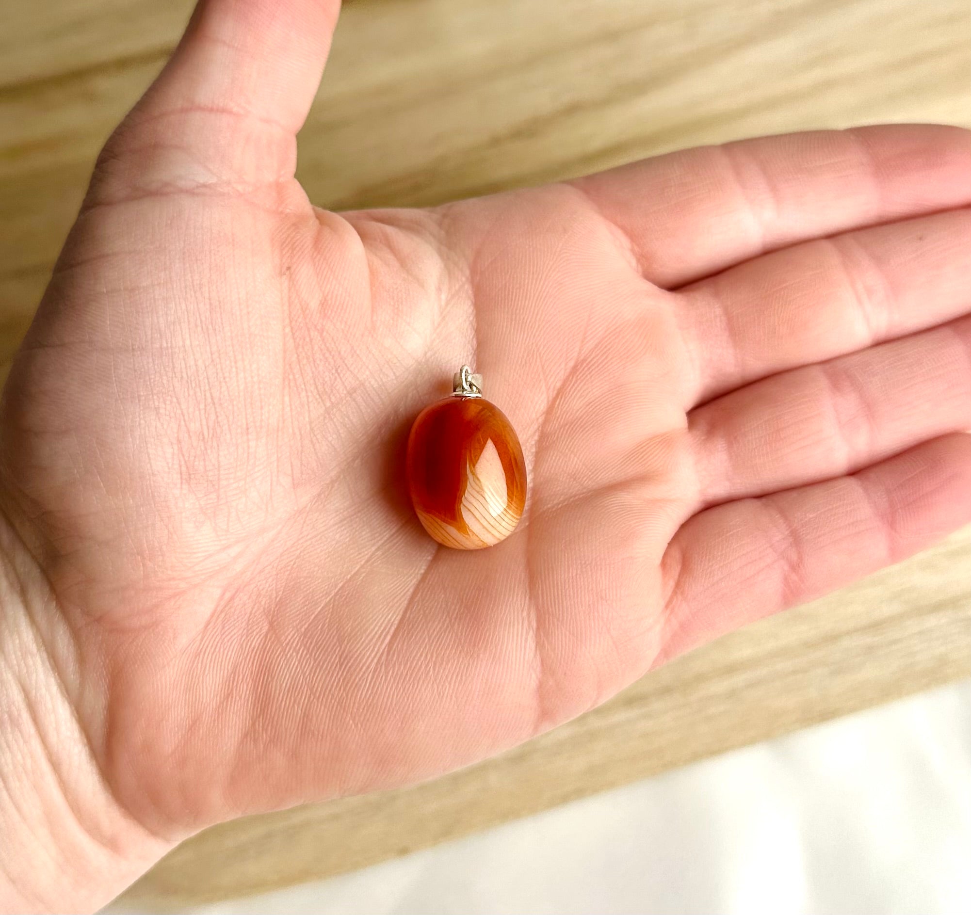 Carneool Kettinghanger 925 Zilver