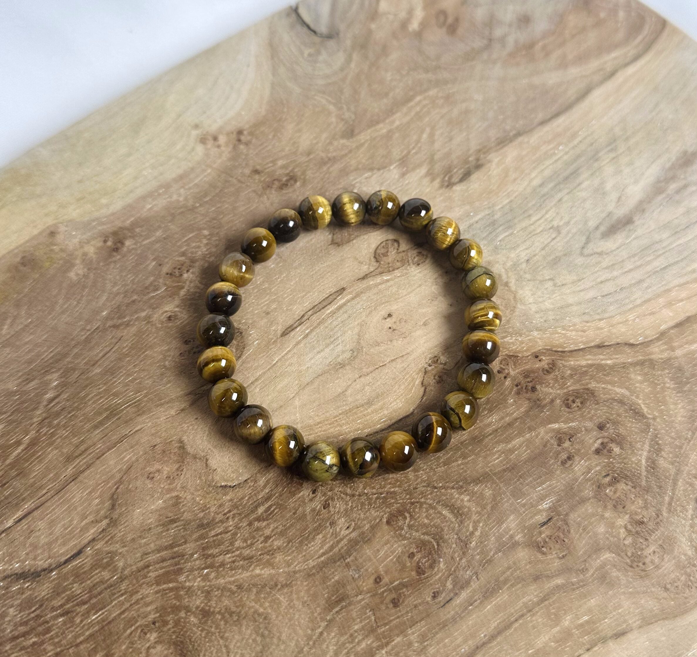 Tijgeroog Kogel Armband 8mm