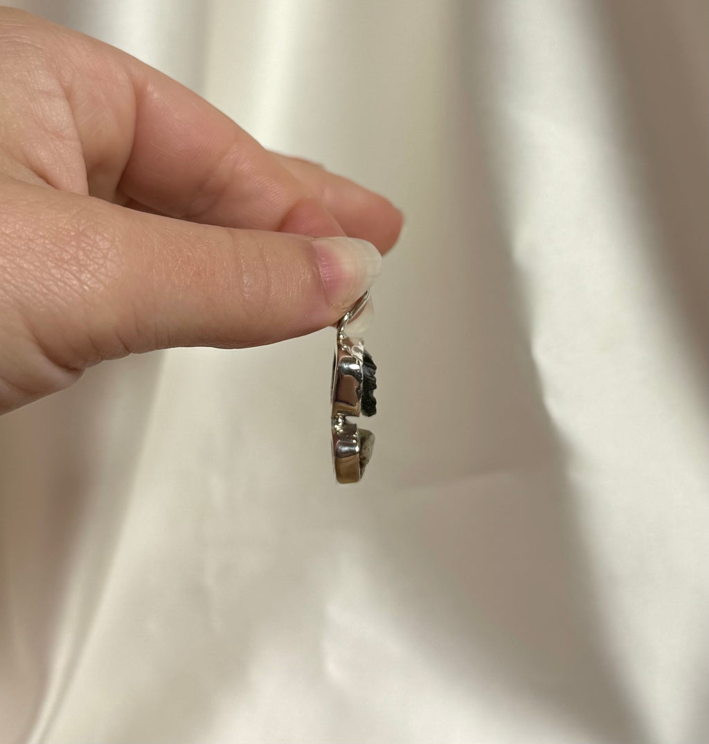 Moldaviet en Herkimer Diamant Hanger 925 Zilver A1