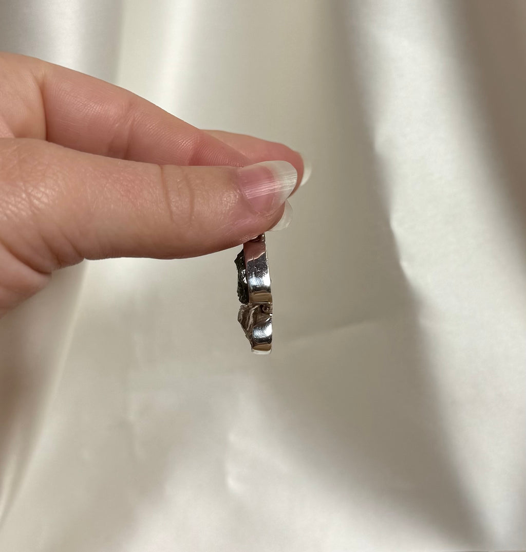 Moldaviet en Herkimer Diamant Hanger 925 Zilver A1