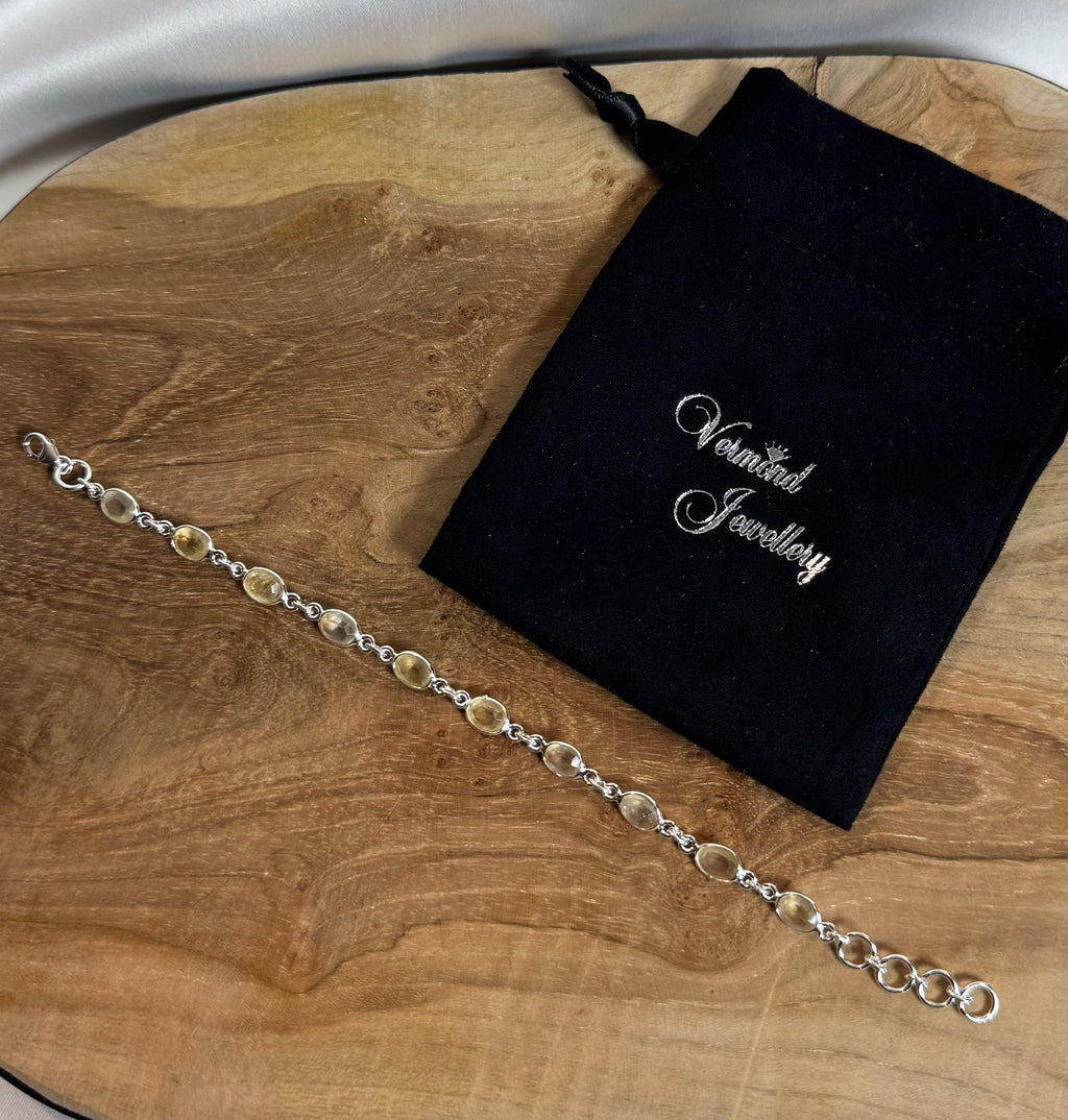 Citrien Facet Armband 925 Zilver