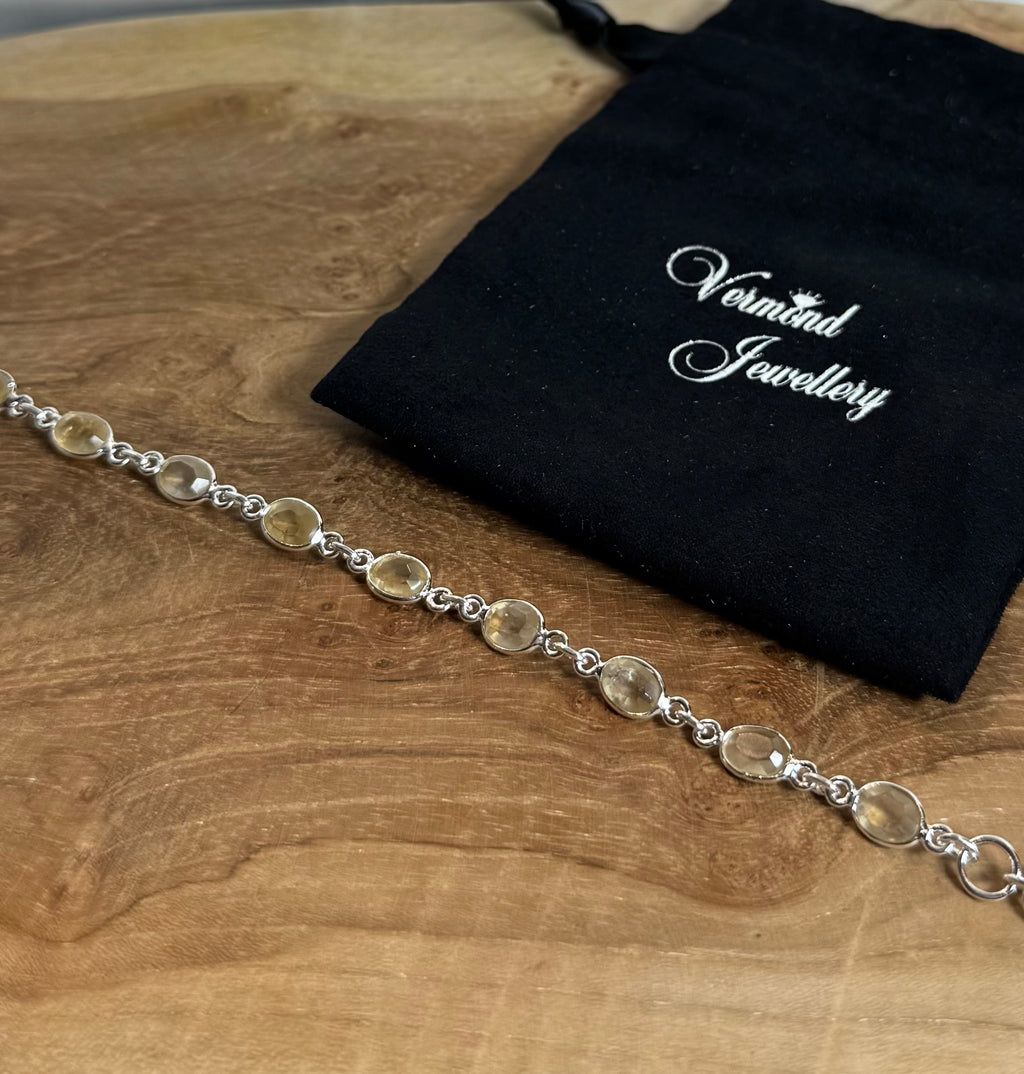 Citrien Facet Armband 925 Zilver