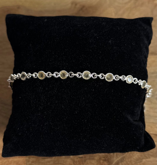 Citrien Facet Armband 925 Zilver