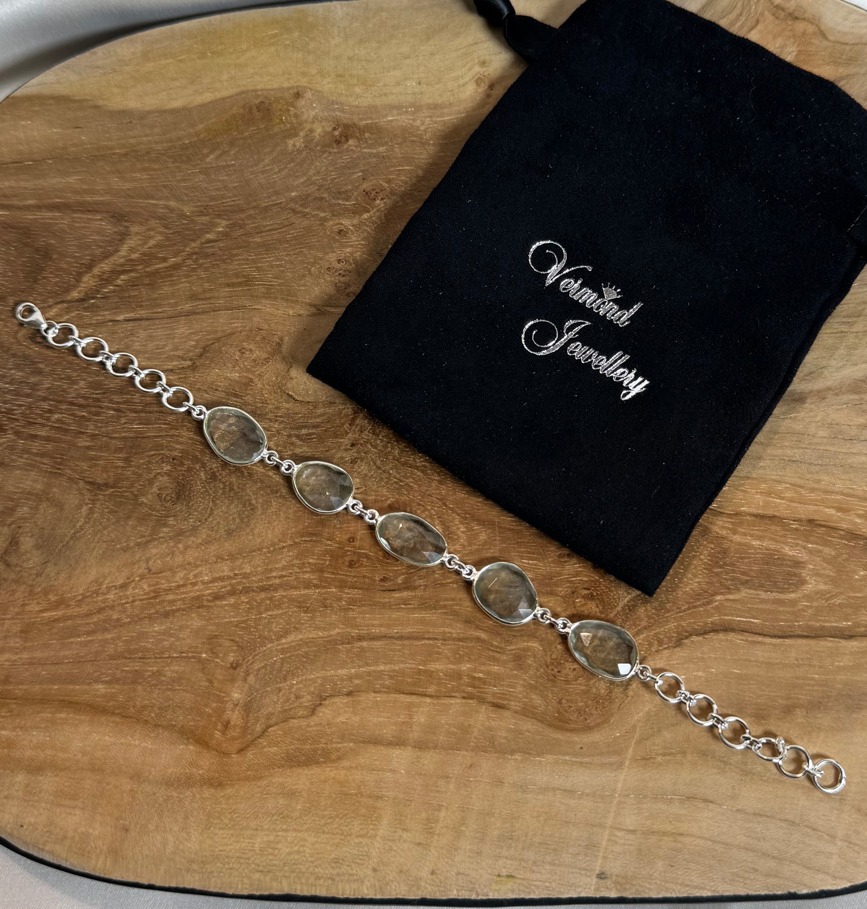 Groene Amethist Facet Armband 925 Zilver