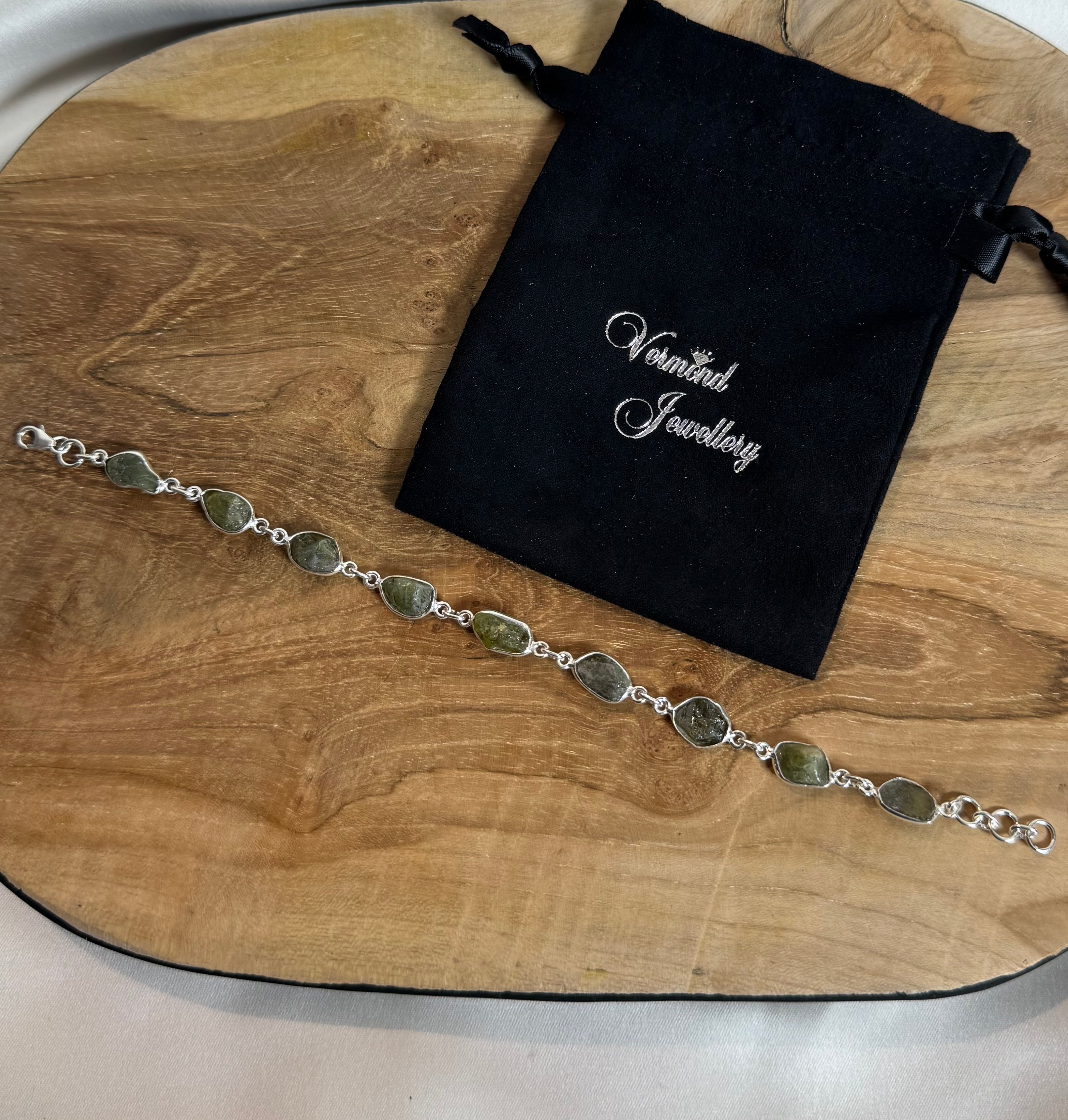 Peridoot Ruw Armband 925 Zilver