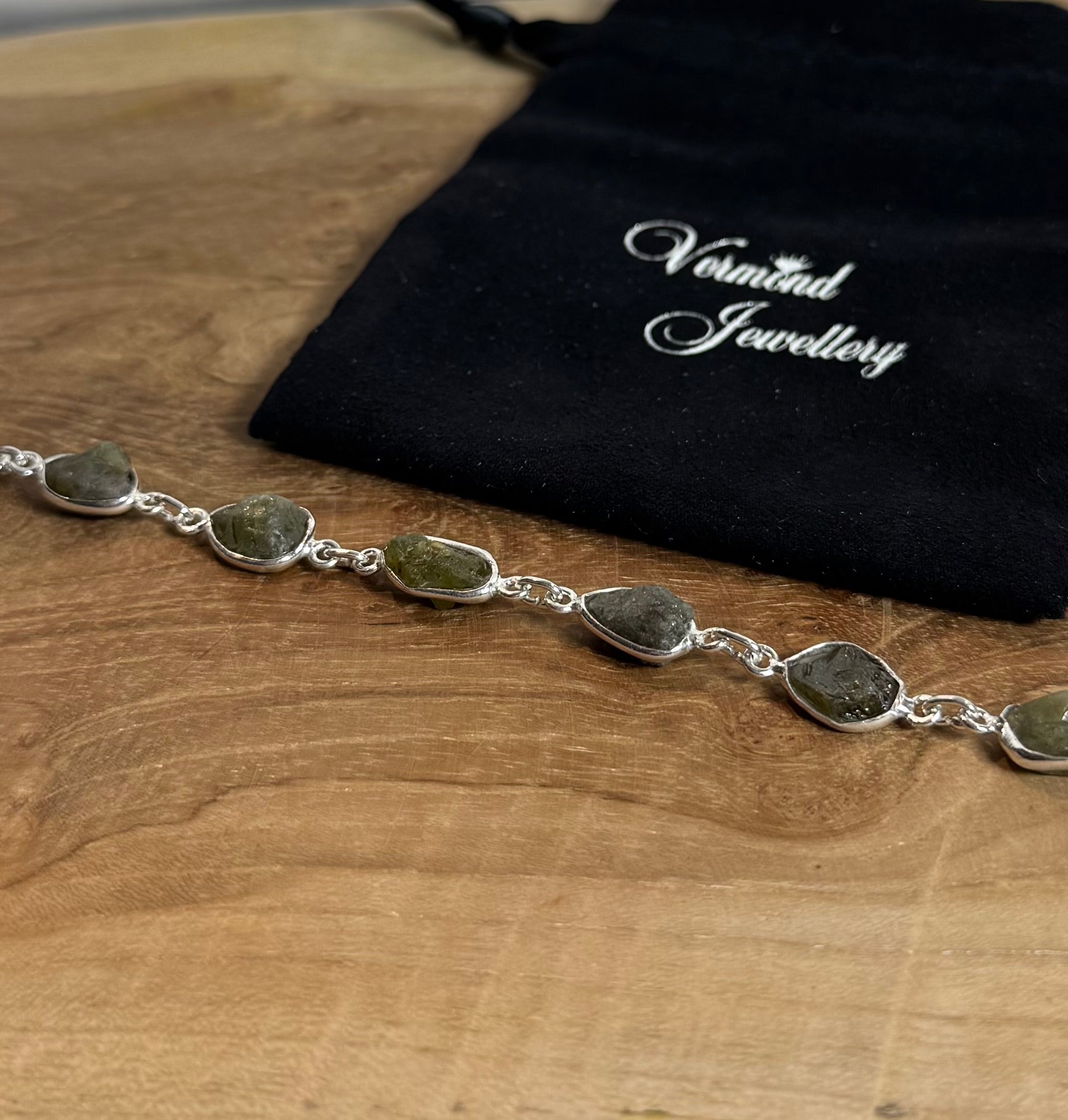 Peridoot Ruw Armband 925 Zilver