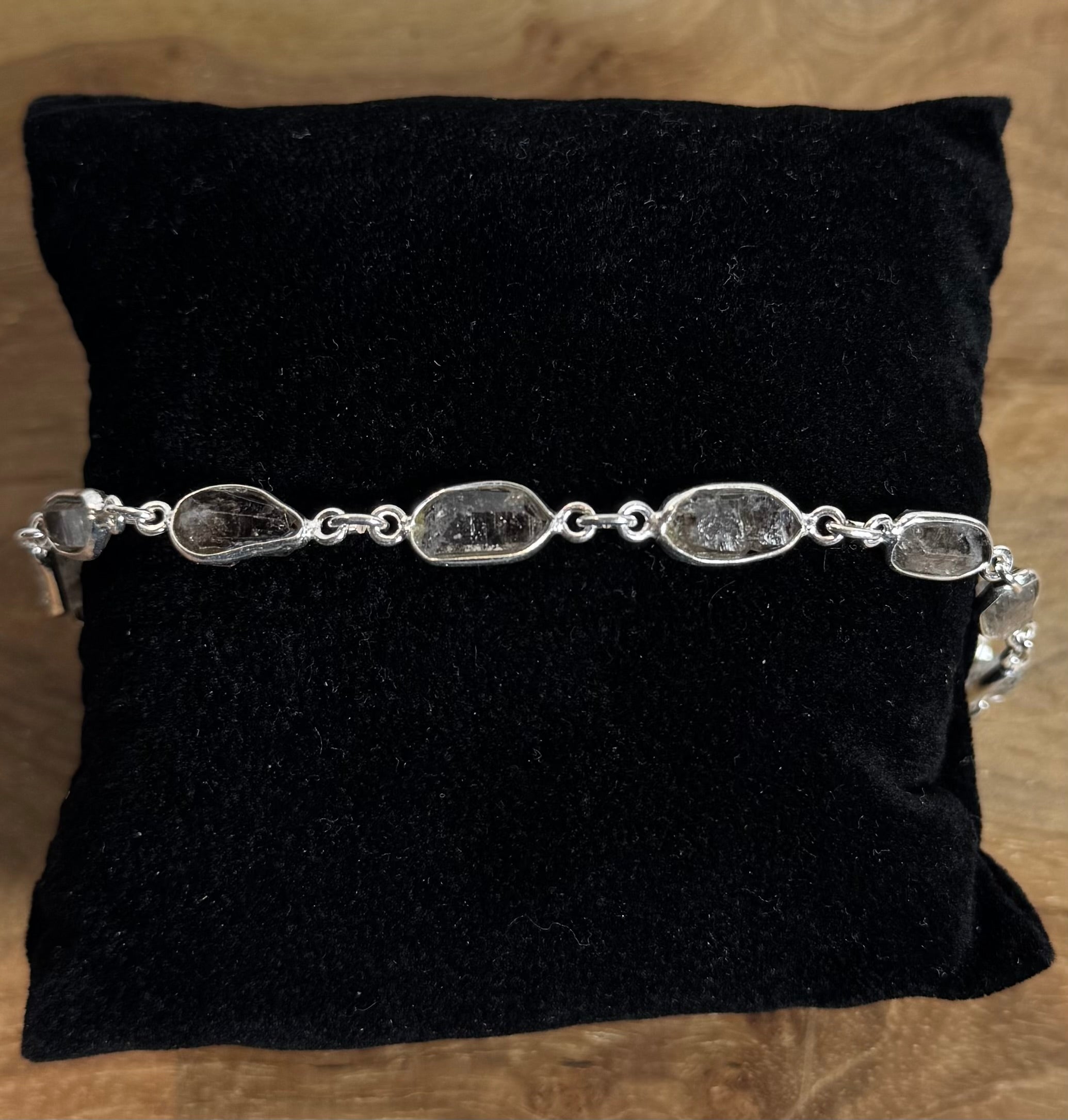 Toermalijn In Kwarts Ruw Armband 925 Zilver