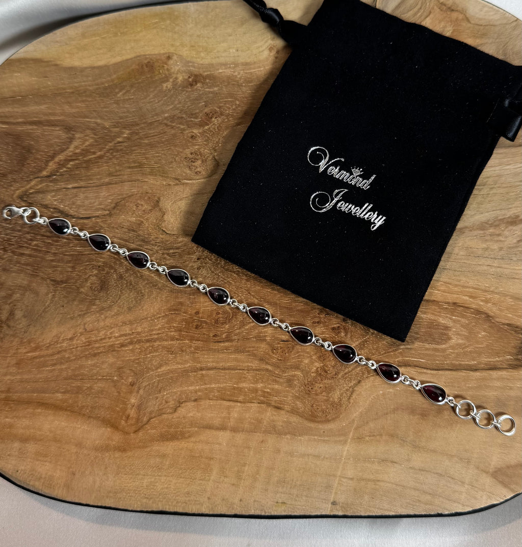Granaat Armband 925 Zilver R2