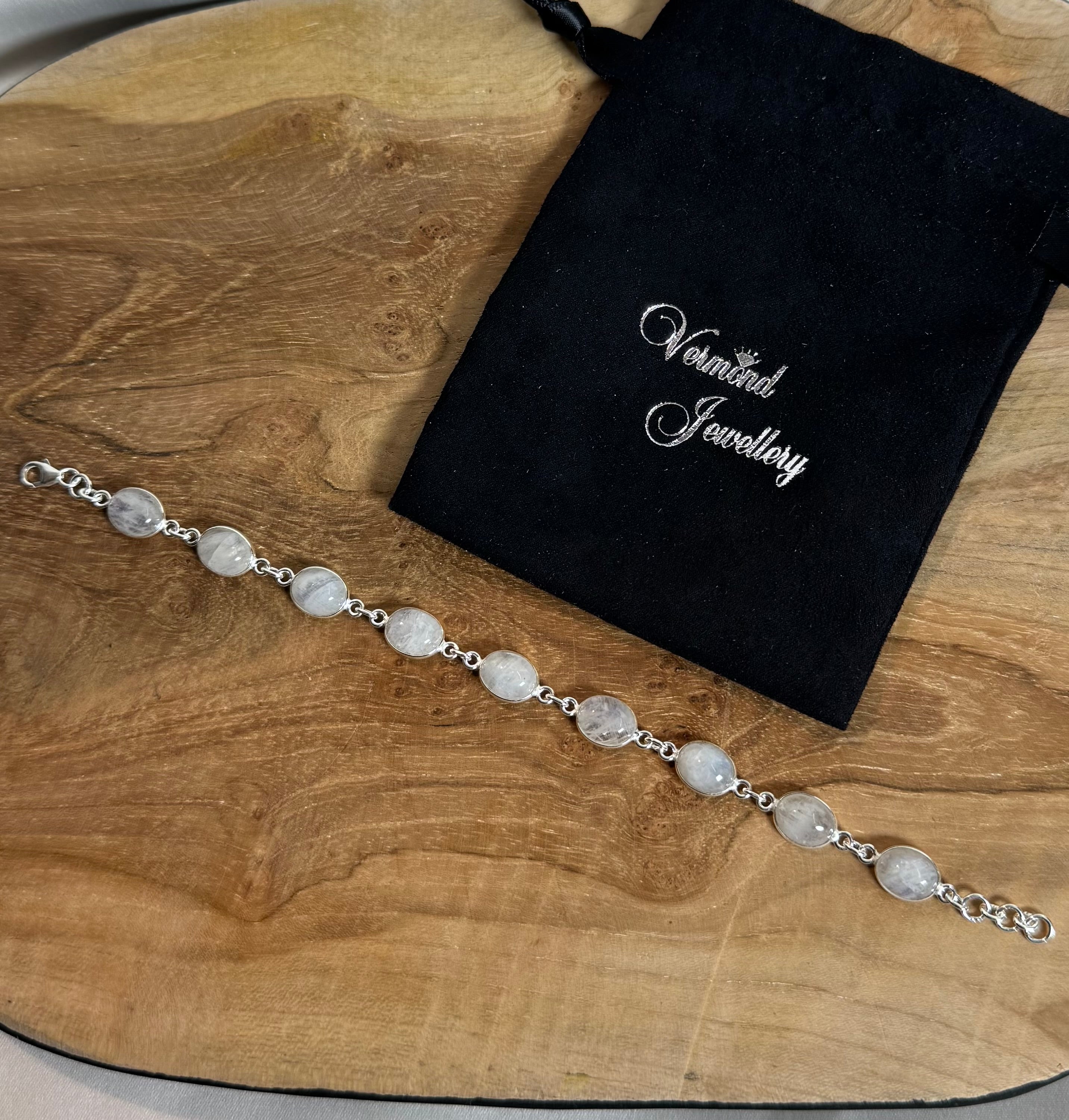 Regenboog Maansteen Armband 925 Zilver