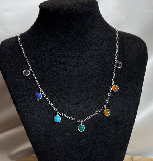 Chakra Ketting Groot 925 Zilver