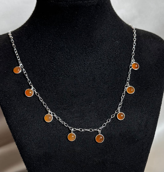 Carneool Ketting 925 Zilver