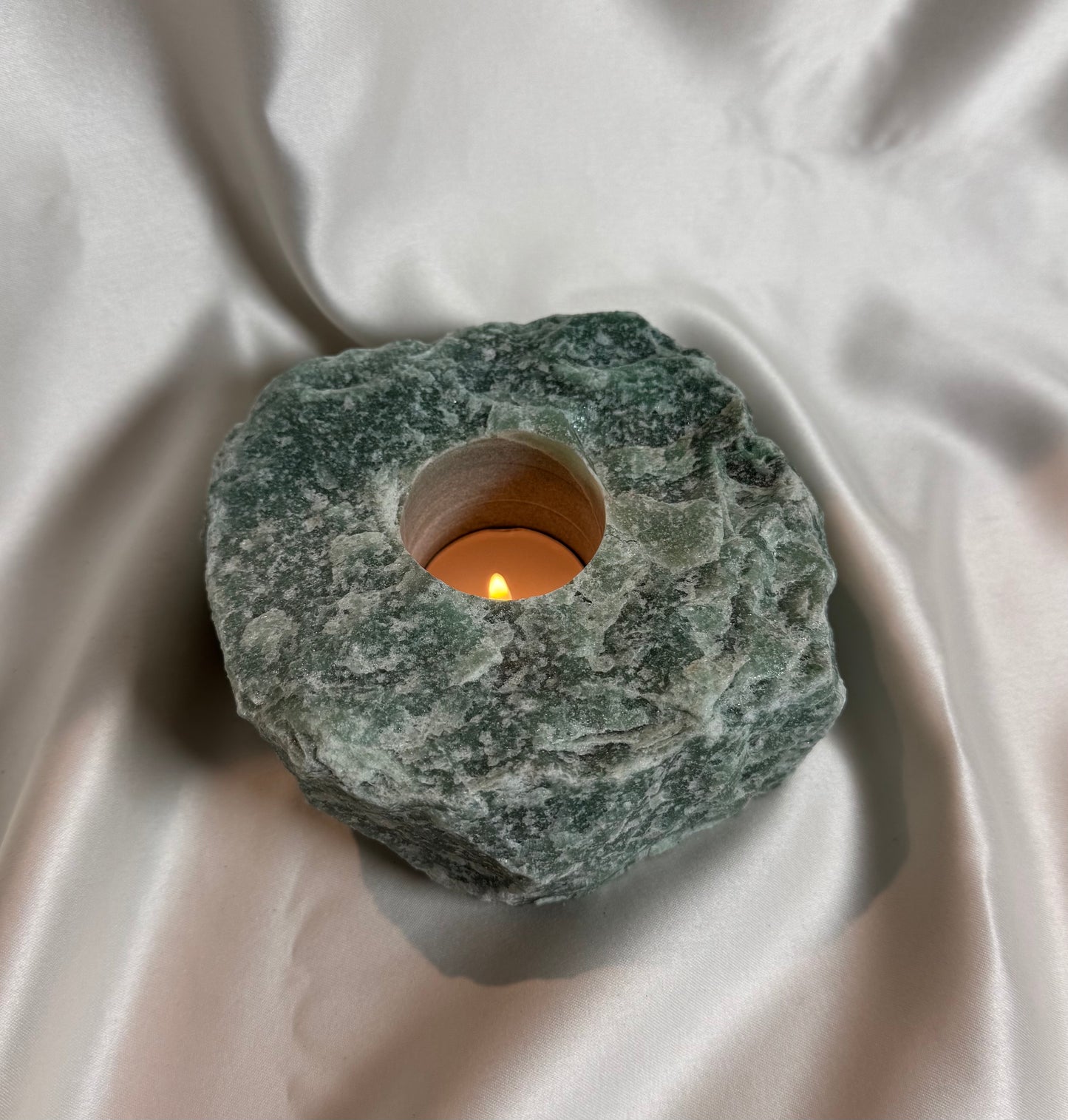 Groene Kwarts Theelichthouder