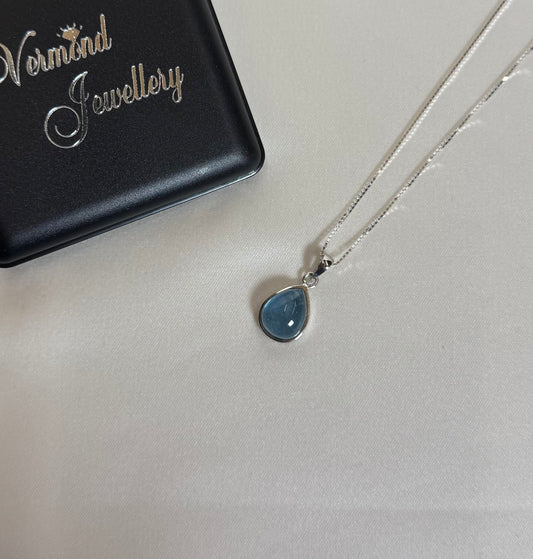 Aquamarijn 925 Zilver Ketting